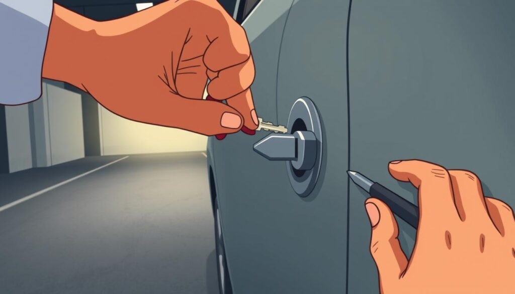 فتح قفل السيارة بدون مفتاح العين